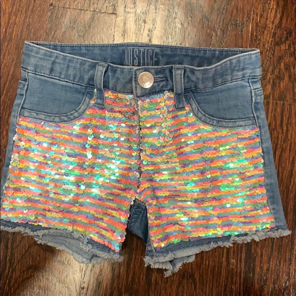Justice girls sequin shorts - size 7
